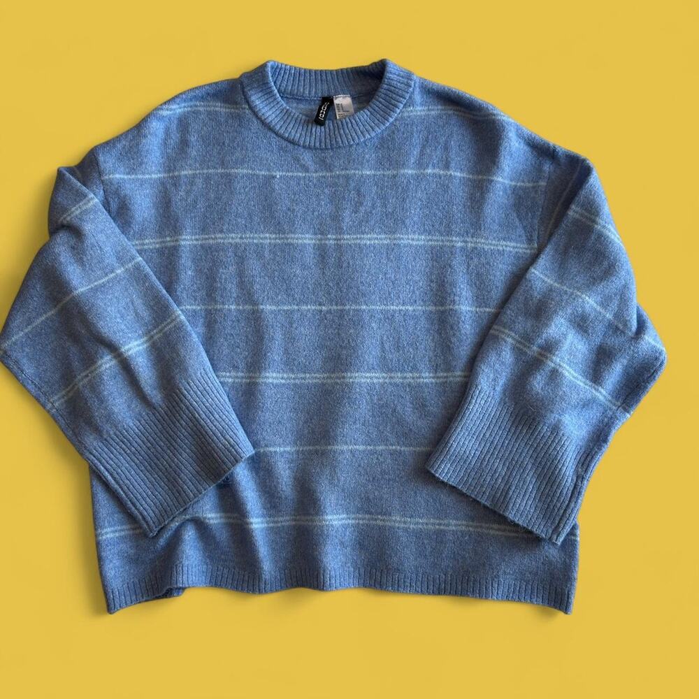 Blue hm striped knit sweater